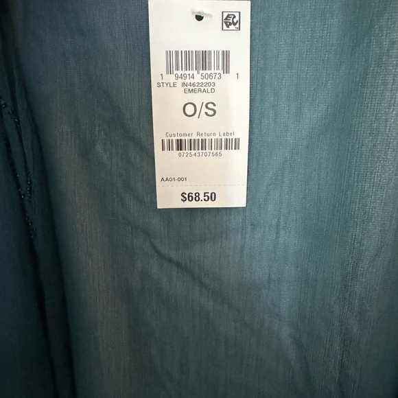 INC International Concepts Deep Green Sheer Kimono Cover-Up NWT - Picture 6 of 7